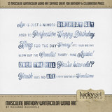 Masculine Birthday Watercolor Bundle