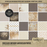 Masculine Birthday Watercolor Bundle