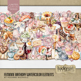 Feminine Birthday Watercolor Bundle