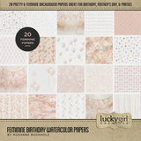 Feminine Birthday Watercolor Bundle