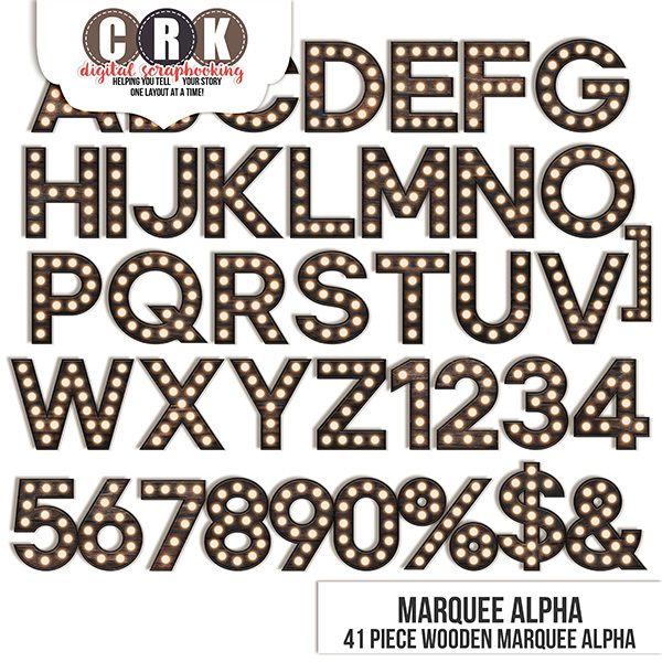 Marquee Alpha Digital Art - Digital Scrapbooking Kits