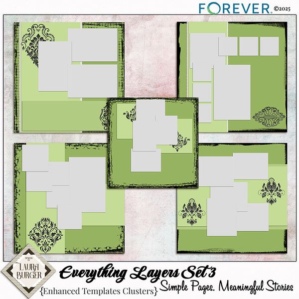 Everything Layers- Simple Pages, Meaningful Stories Set 3 Digital Art - Digital Scrapbooking Kits