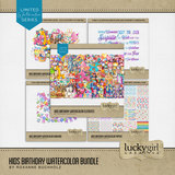Kids Birthday Watercolor Bundle