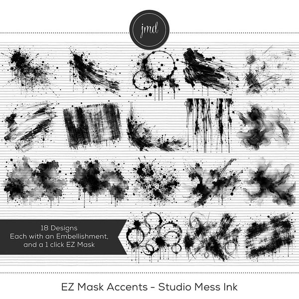 EZ Mask Accents - Studio Mess Ink Digital Art - Digital Scrapbooking Kits