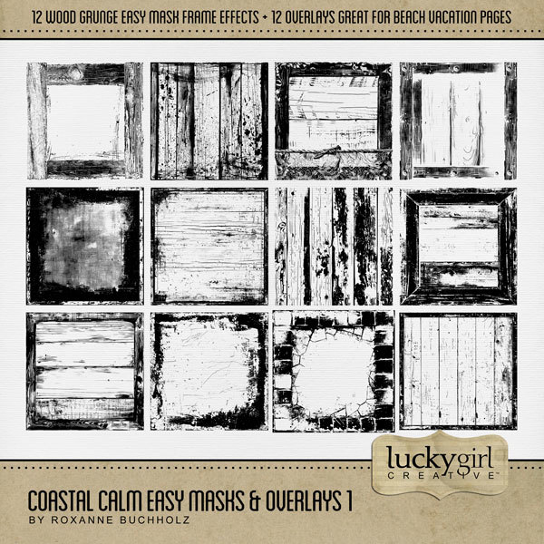 Coastal Calm Easy Masks & Overlays 1 Digital Art - Digital Scrapbooking Kits
