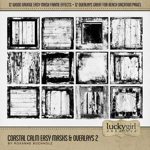 Coastal Calm Easy Masks & Overlays 2 Digital Art - Digital Scrapbooking Kits