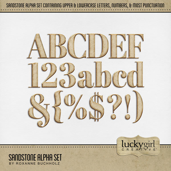 Sandstone Alpha Set Digital Art - Digital Scrapbooking Kits
