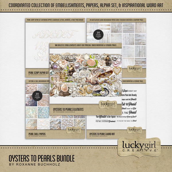 Oysters to Pearls Bundle Digital Art - Digital Scrapbooking Kits
