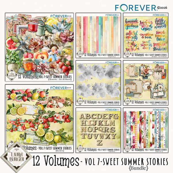 12 Volumes - Vol. 7 - Sweet Summer Stories Mega Bundle Digital Art - Digital Scrapbooking Kits