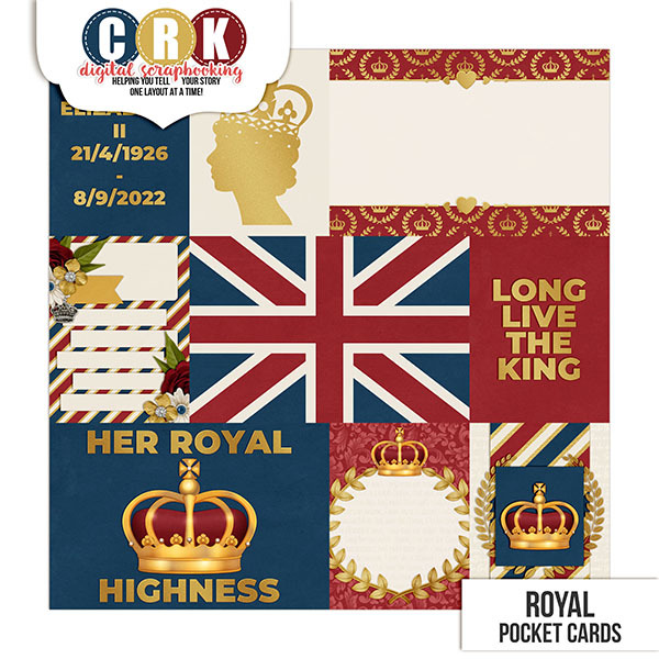 Royal Pocket Cards Digital Art - Digital Scrapbooking Kits