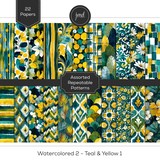 Watercolored 2 - Teal & Yellow Bundle