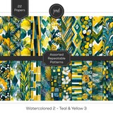 Watercolored 2 - Teal & Yellow Bundle