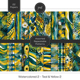 Watercolored 2 - Teal & Yellow 2