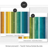 Watercolored 2 - Teal & Yellow Solids Bundle