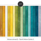 Watercolored 2 - Teal & Yellow Solids Bundle