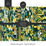 Watercolored 2 - Teal & Yellow 4
