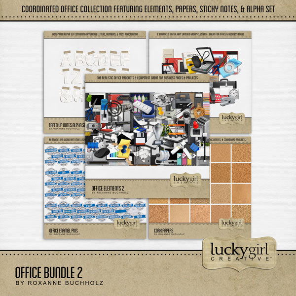 Office Bundle 2 Digital Art - Digital Scrapbooking Kits