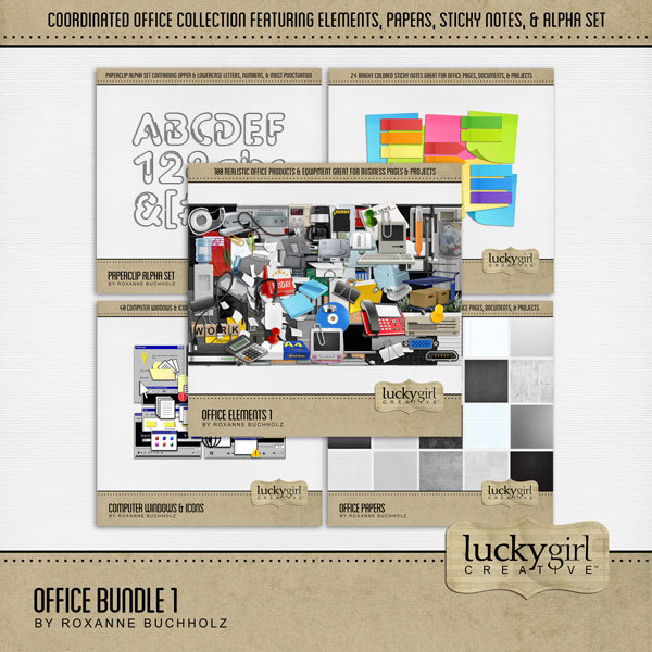 Office Bundle 1 Digital Art - Digital Scrapbooking Kits