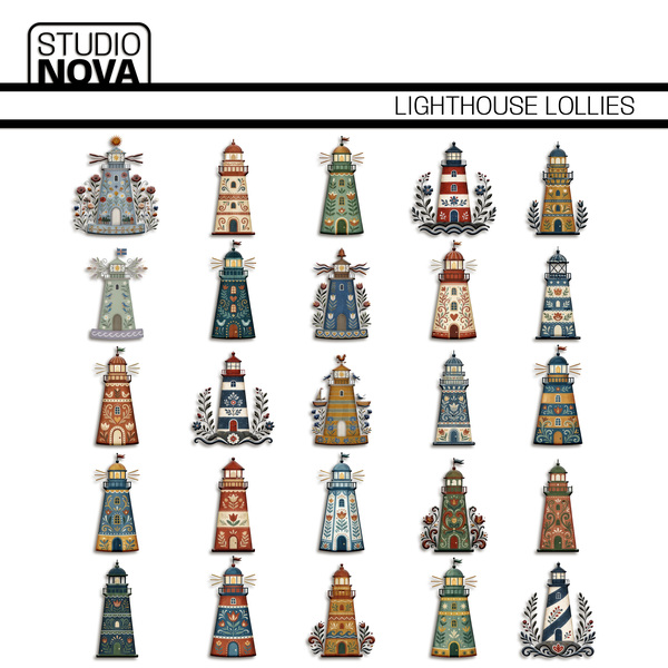 Lighthouse Lollies Digital Art - Digital Scrapbooking Kits