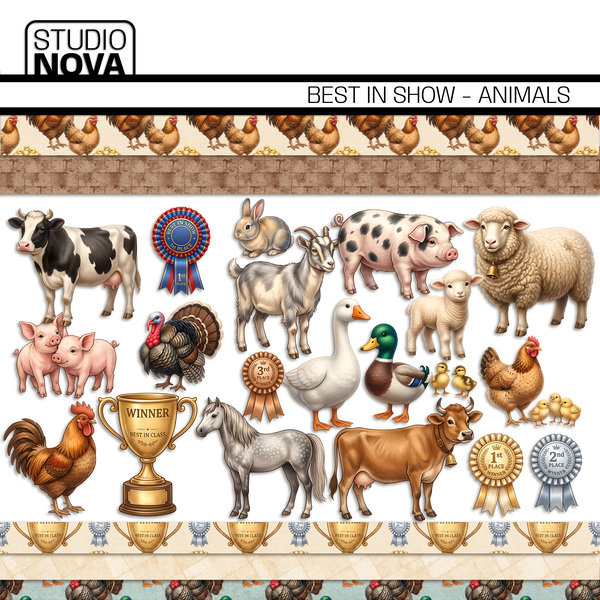 Best In Show - Animals Digital Art - Digital Scrapbooking Kits