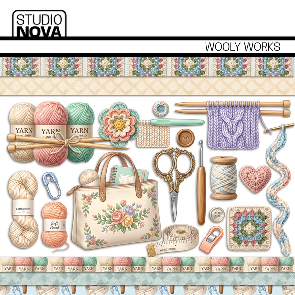 Wooly Works Digital Art - Digital Scrapbooking Kits
