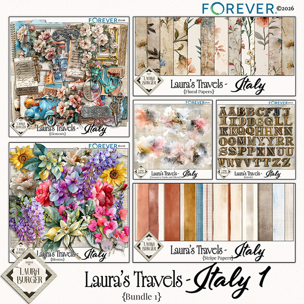 Laura's Travels - Italy Bundle 1 Digital Art - Digital Scrapbooking Kits