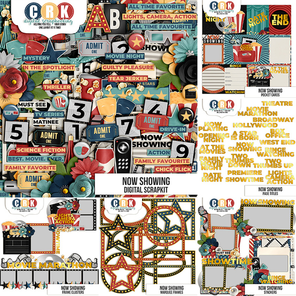 Now Showing Collection Digital Art - Digital Scrapbooking Kits
