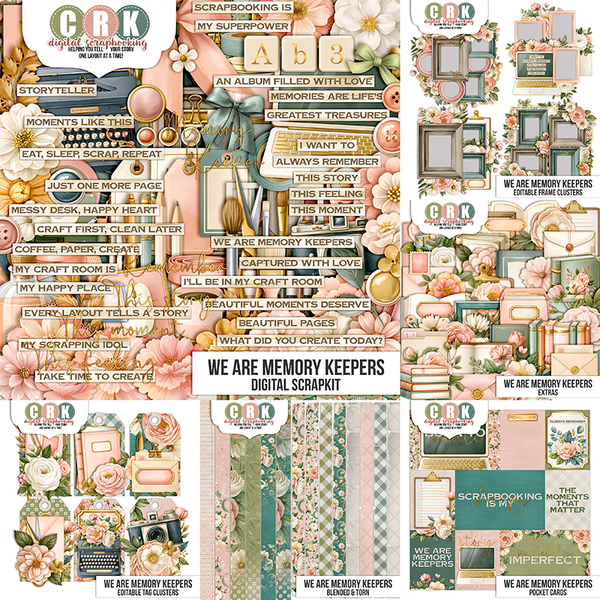 We Are Memory Keepers Bundle Digital Art - Digital Scrapbooking Kits