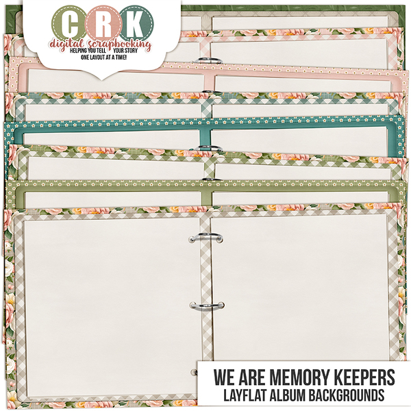 We Are Memory Keepers Layflat Album Backgrounds Digital Art - Digital Scrapbooking Kits