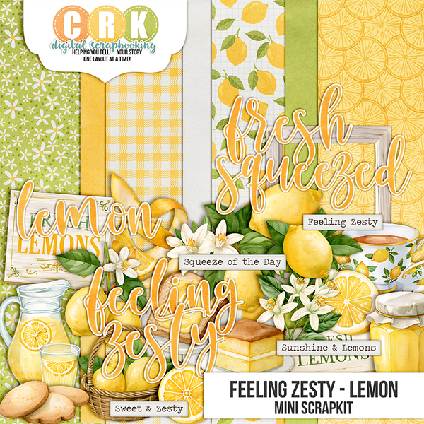 Feeling Zesty Mini Kit Digital Art - Digital Scrapbooking Kits