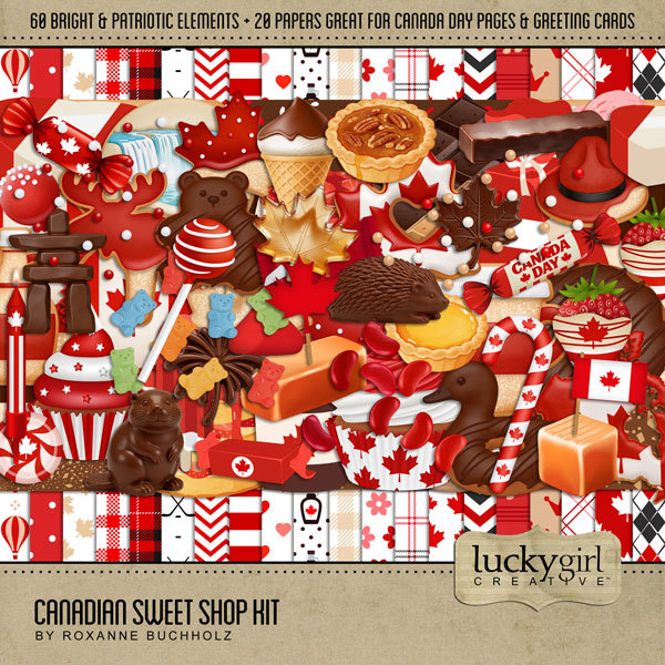 Canadian Sweet Shop Kit Digital Art - Digital Scrapbooking Kits