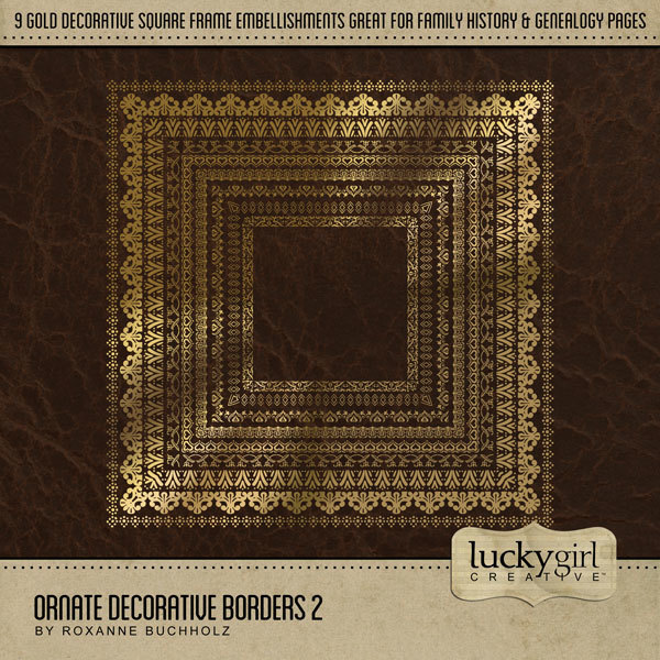 Ornate Decorative Borders 2 Digital Art - Digital Scrapbooking Kits