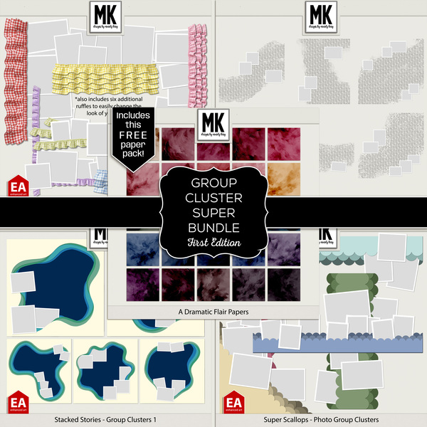 Group Cluster Super Bundle - First Edition Digital Art - Digital Scrapbooking Kits