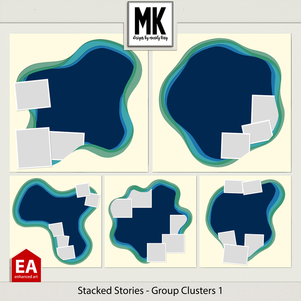 Stacked Stories - Group Clusters 1 Digital Art - Digital Scrapbooking Kits