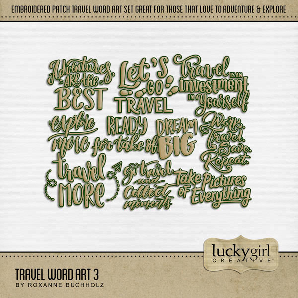 Travel Word Art 3 Digital Art - Digital Scrapbooking Kits