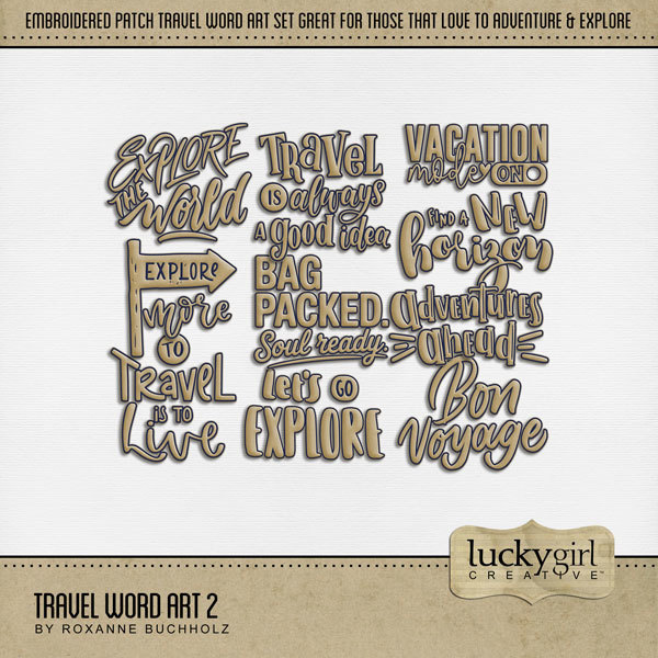 Travel Word Art 2 Digital Art - Digital Scrapbooking Kits