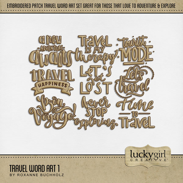 Travel Word Art 1 Digital Art - Digital Scrapbooking Kits