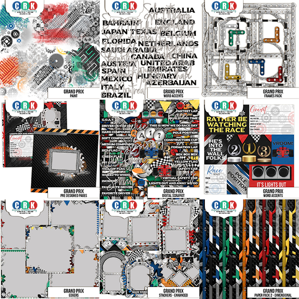 Grand Prix Collection Digital Art - Digital Scrapbooking Kits