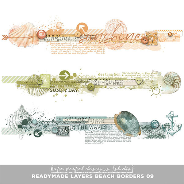 Readymade Layers Beach Borders 09 Freebie Digital Art - Digital Scrapbooking Kits