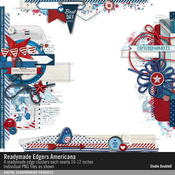Readymade Edgers Americana Digital Art - Digital Scrapbooking Kits