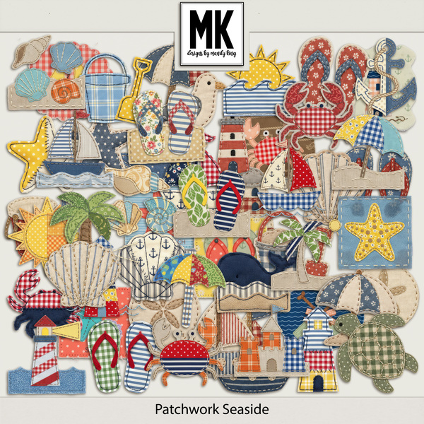 Patchwork Seaside Digital Art - Digital Scrapbooking Kits
