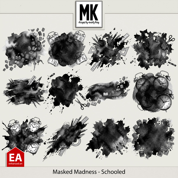 Masked Madness - Schooled Digital Art - Digital Scrapbooking Kits