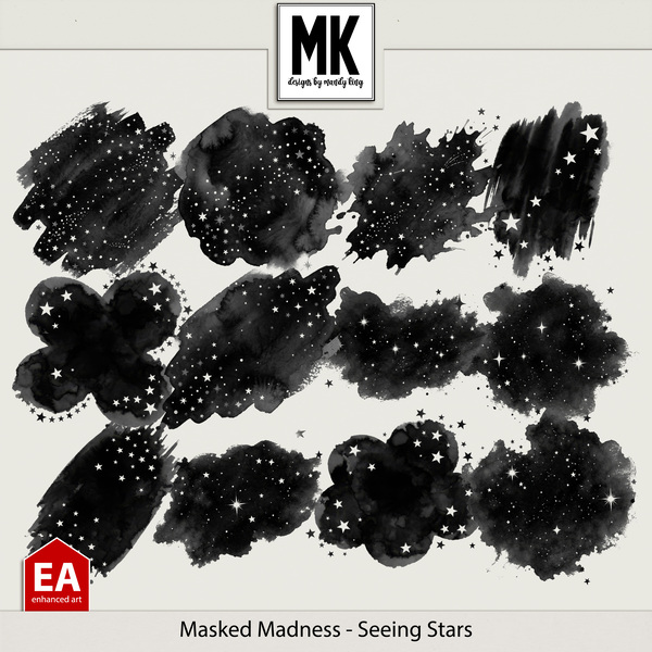 Masked Madness - Seeing Stars Digital Art - Digital Scrapbooking Kits
