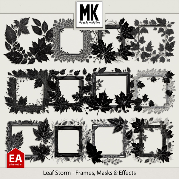 Leaf Storm - Frames, Masks & Effects Digital Art - Digital Scrapbooking Kits