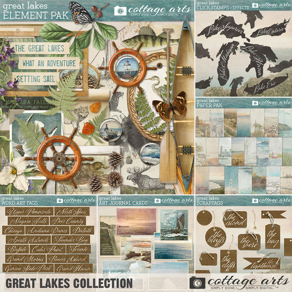 Great Lakes Collection Digital Art - Digital Scrapbooking Kits