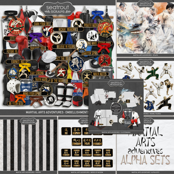 Martial Arts Adventures Digital Art - Digital Scrapbooking Kits