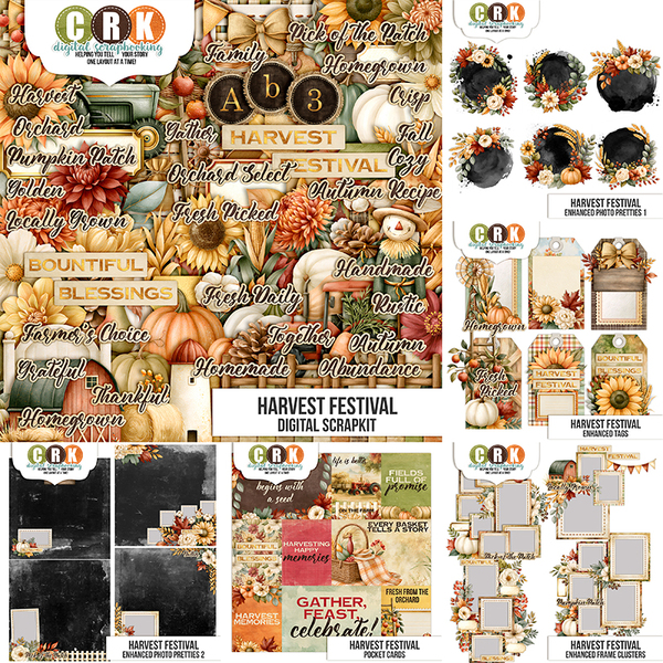 Harvest Festival Collection Digital Art - Digital Scrapbooking Kits