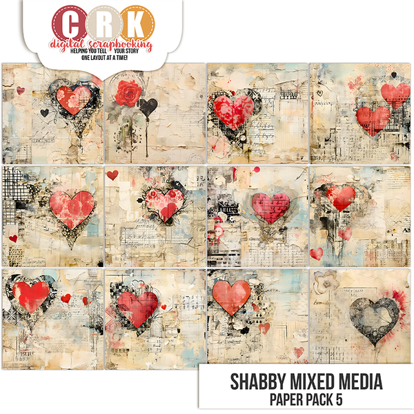 Shabby Mixed Media 5 Digital Art - Digital Scrapbooking Kits