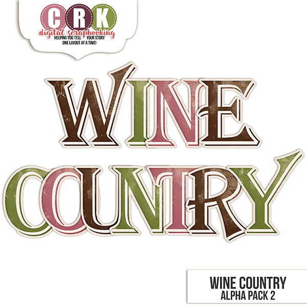 Wine Country Alpha Pack 2 Digital Art - Digital Scrapbooking Kits