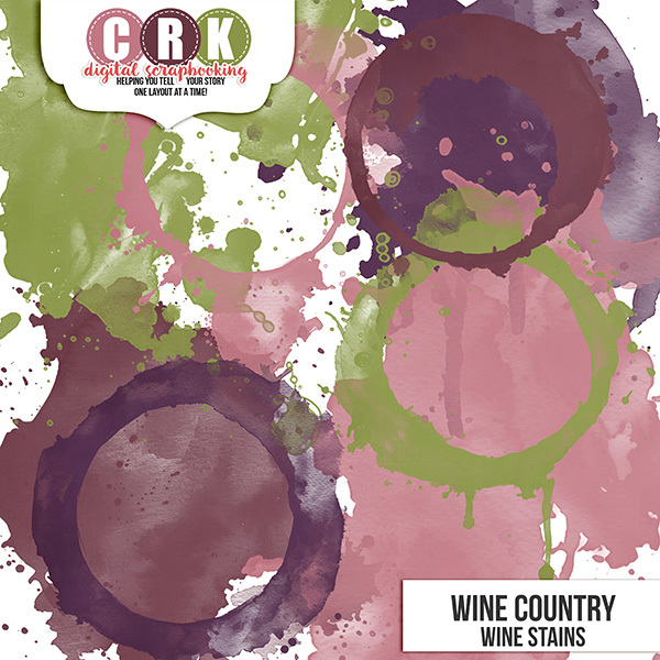 Wine Country Stains Digital Art - Digital Scrapbooking Kits